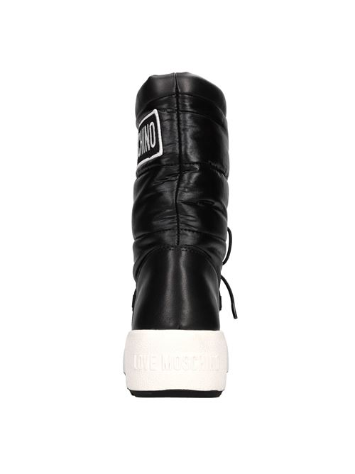Stivaletti in pelle e tessuto LOVE MOSCHINO | JA15855H0HIN000ANERO
